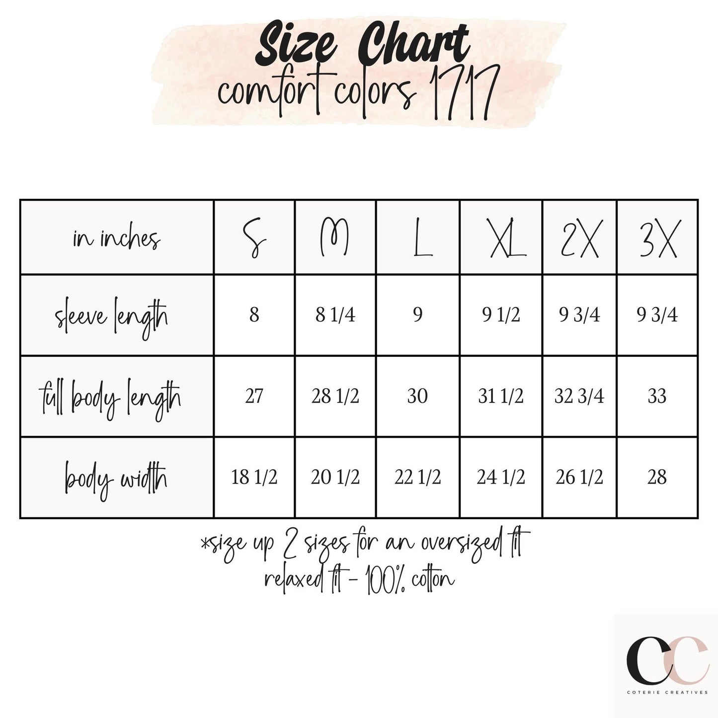 the size chart for a women's shirt