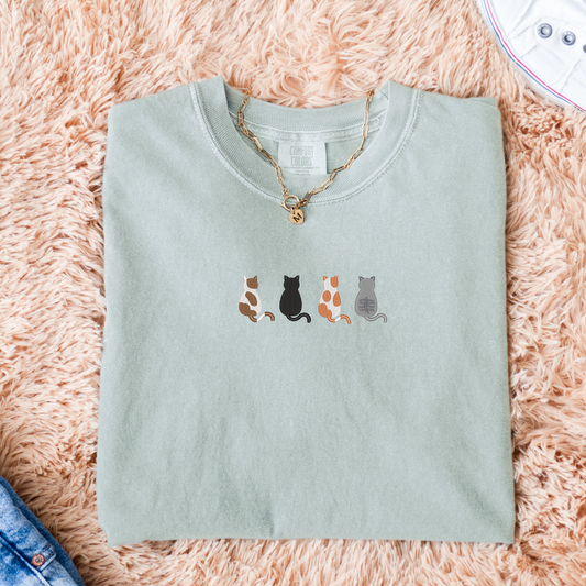 Mini Kitty Embroidered T-Shirt | Cat Lover Shirt