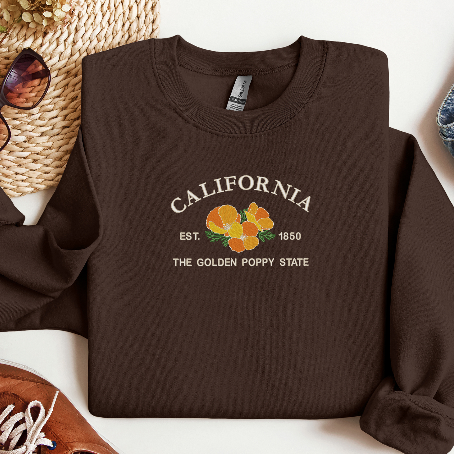 California Golden Poppy Crewneck Sweatshirt