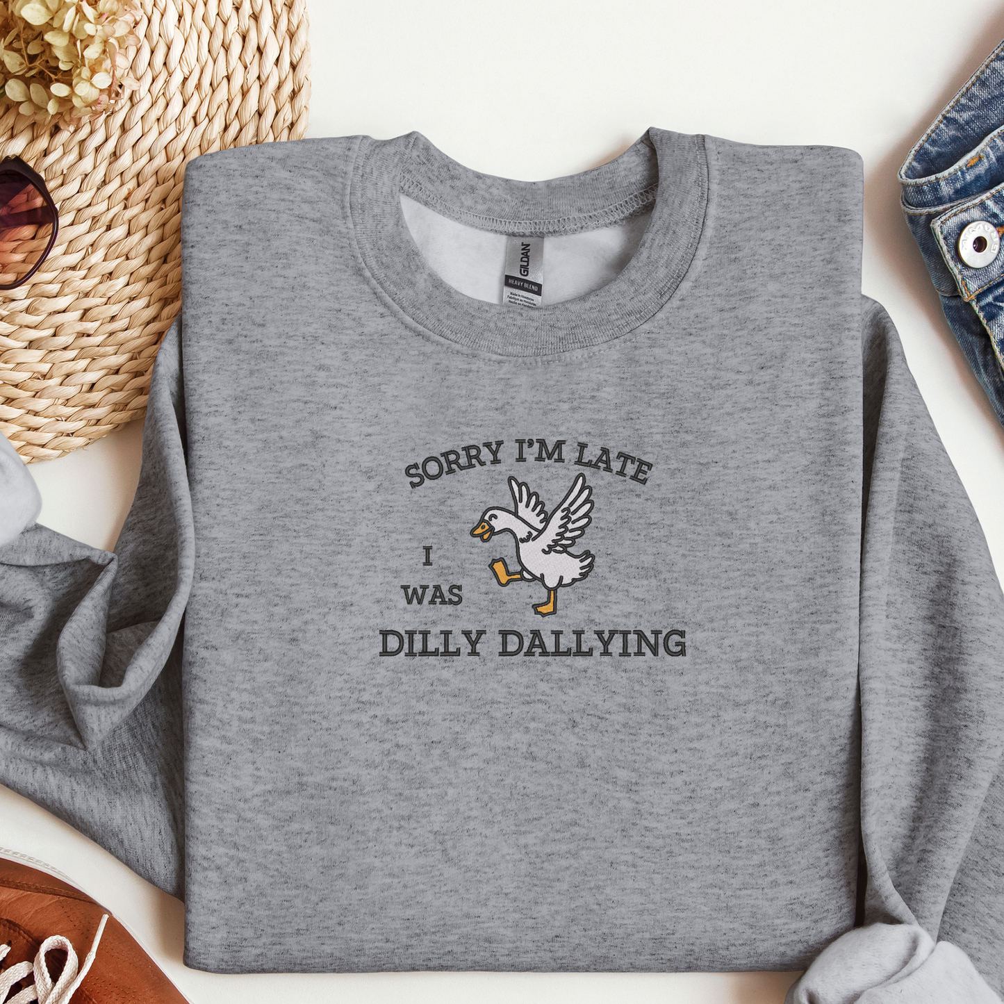 Dilly Dallying Goose Sweatshirt | Silly Goose Aesthetic Gif