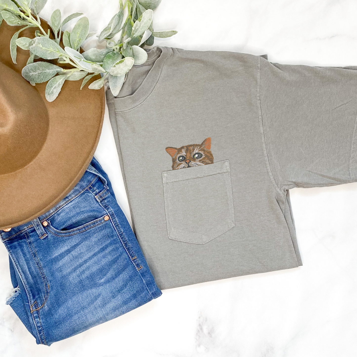 Peek A Boo Kitty Pocket Tee | Cat Lover's Gift |Crazy Cat Lady Shirt