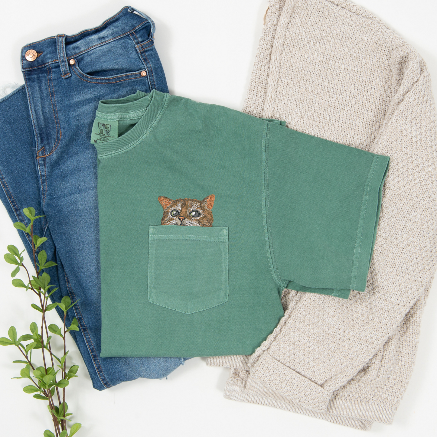 Peek A Boo Kitty Pocket Tee | Cat Lover's Gift |Crazy Cat Lady Shirt