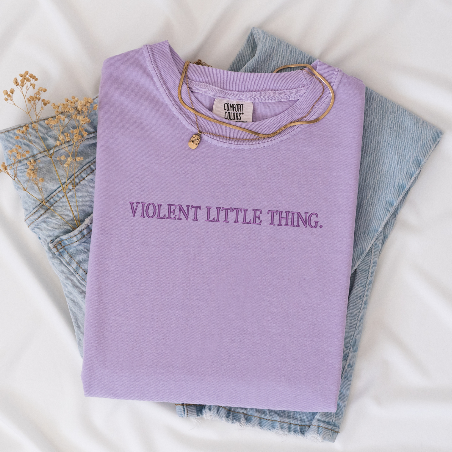 Violent Little Thing Embroidered Tee | Dark Romance Shirt