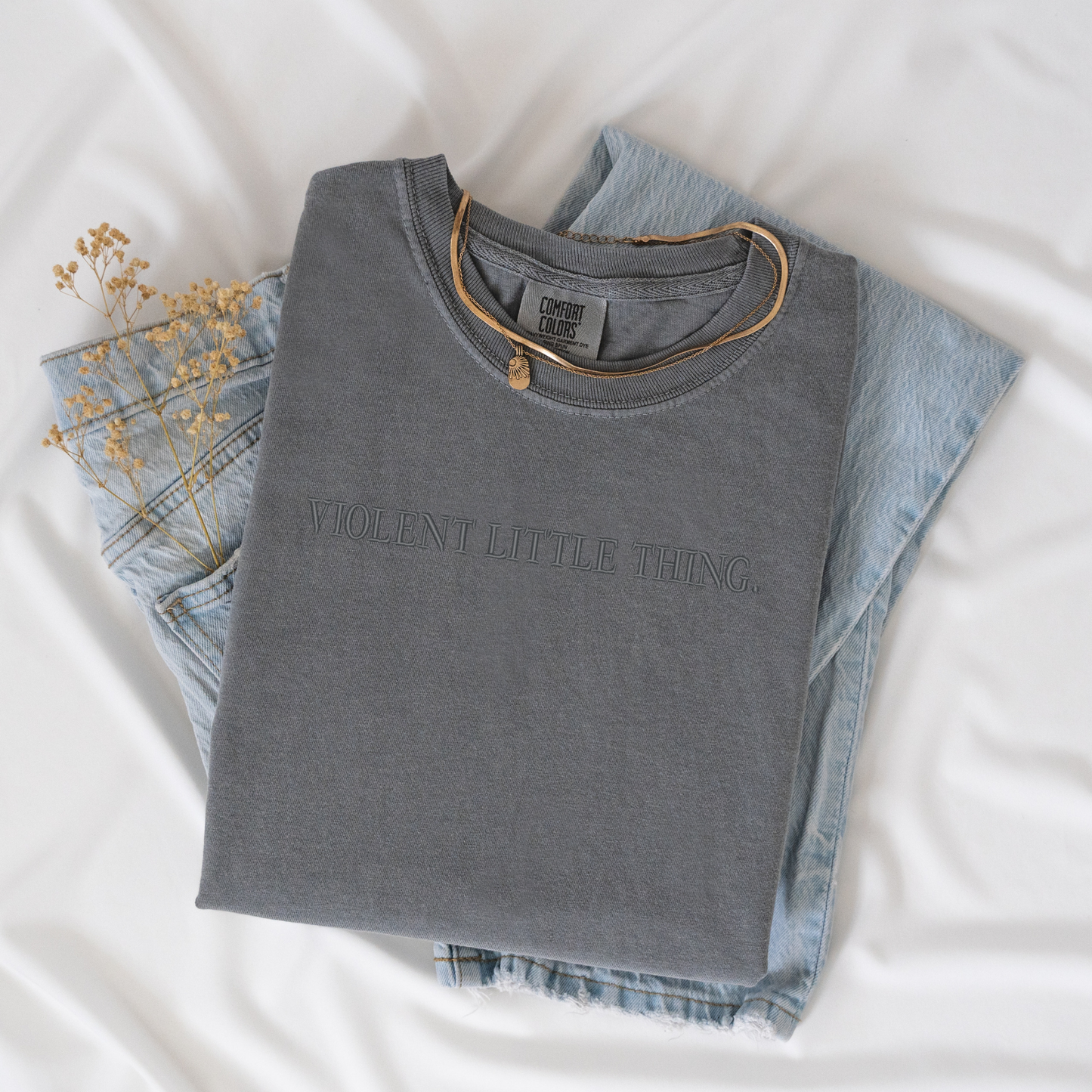 Violent Little Thing Embroidered Tee | Dark Romance Shirt