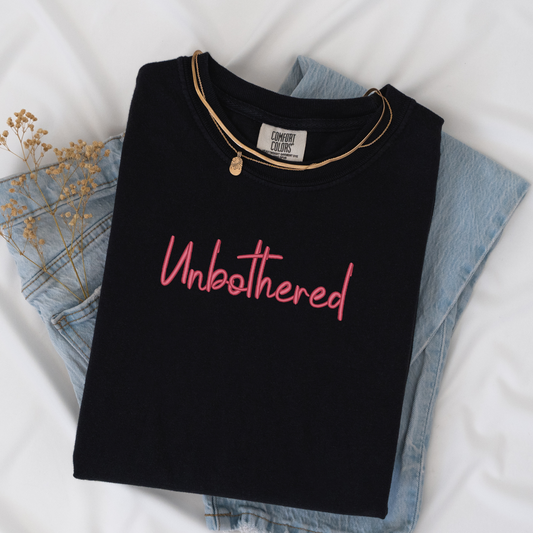 3D Embroidered Unbothered T-Shirt | Set Love Shirt | Mental Health Tee