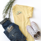 Cottagecore Pocket Peeker Tee | Wildflower & Frog Embroidery | Comfort Colors | Embroidered Pocket T-Shirt