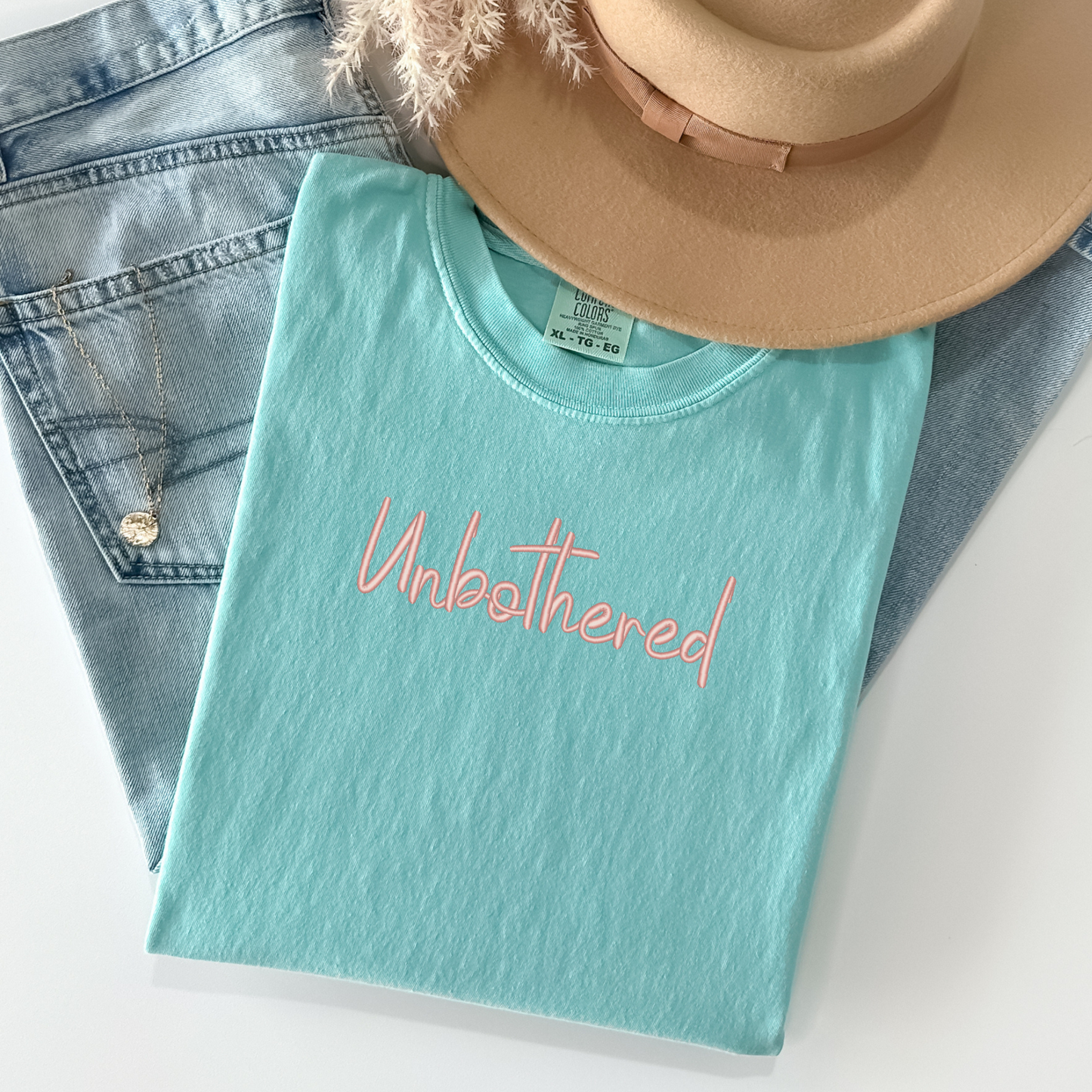 3D Embroidered Unbothered T-Shirt | Set Love Shirt | Mental Health Tee