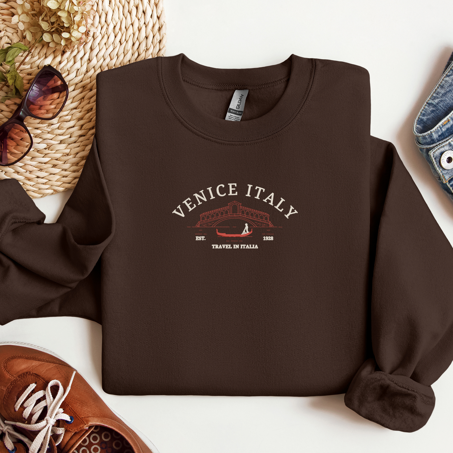 Venice Italy Crewneck | Wanderlust Canal Boat Design | Travel in Italia