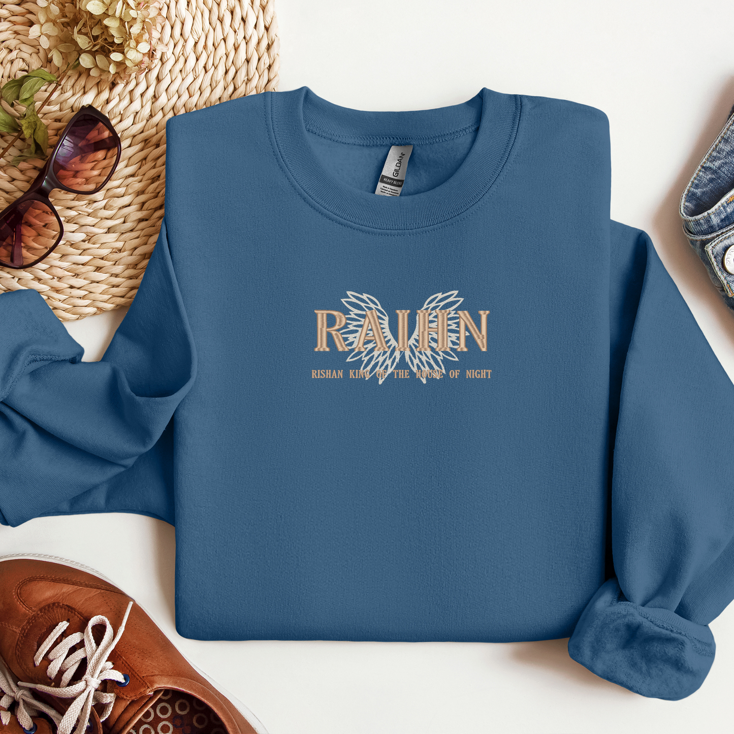 Raihn King of the House Of Night Embroidered Crewneck | Bookish Fantasy Apparel