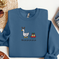 Embroidered Festive Goose Crewneck | Funny Christmas Sweatshirt | Reindeer Goose Sweater