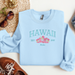 Embroidered Hawaii Crewneck | Hibiscus  Embroidery | Tropical Sweatshirt