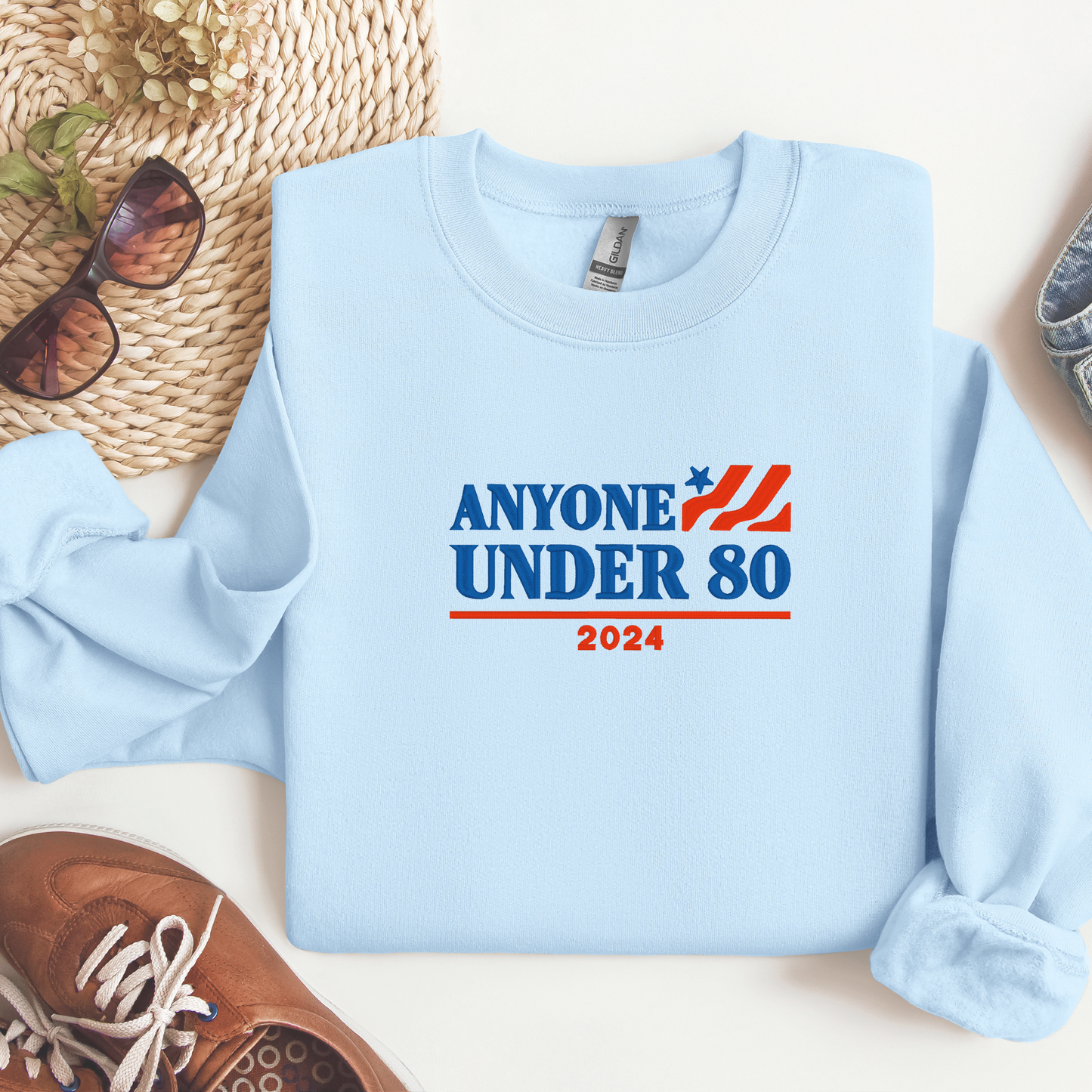 Funny Political Crewneck 2024 Election | Embroidered Humor | Unisex Sizes