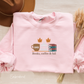 Embroidered Bookish Fall Crewneck: Coffee & Books Cozy Sweatshirt