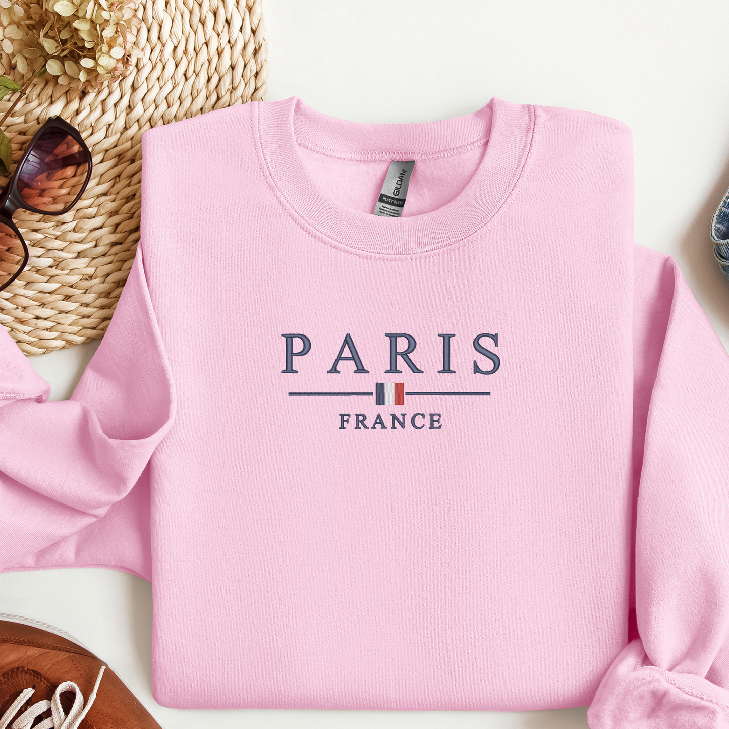 Paris France Embroidered Crewneck | Visit Paris Sweatshirt