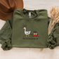 Embroidered Festive Goose Crewneck | Funny Christmas Sweatshirt | Reindeer Goose Sweater