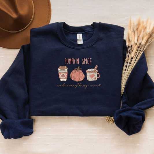 Pumpkin Spice Everything Nice Crewneck | Cozy Fall Retro Sweatshirt