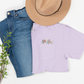 Mushroom & Wildflowers Embroidered Pocket Tee | Cottagecore Shirt