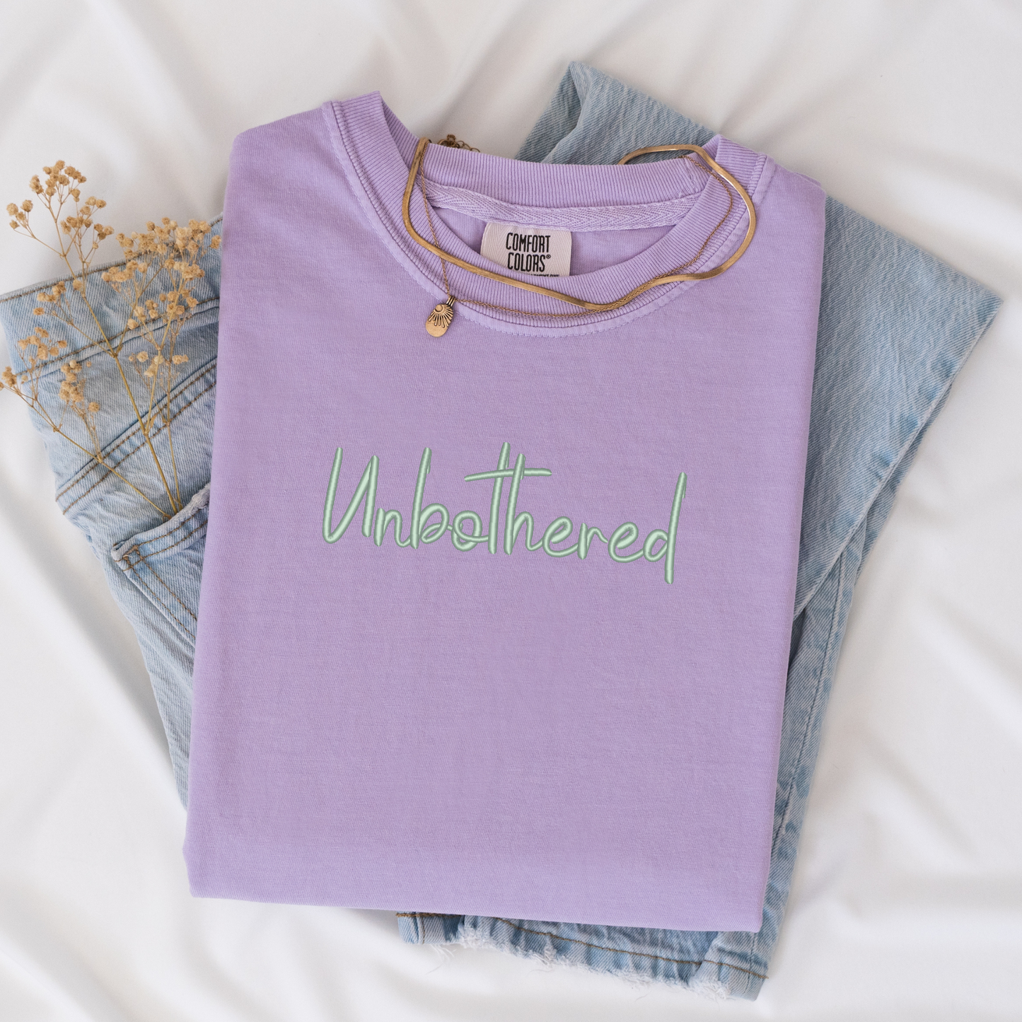 3D Embroidered Unbothered T-Shirt | Set Love Shirt | Mental Health Tee