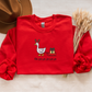 Embroidered Festive Goose Crewneck | Funny Christmas Sweatshirt | Reindeer Goose Sweater