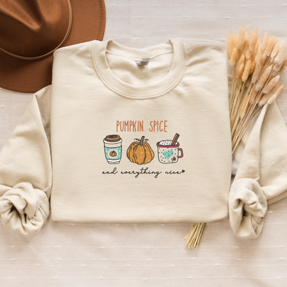 Pumpkin Spice Everything Nice Crewneck | Cozy Fall Retro Sweatshirt