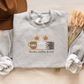 Embroidered Bookish Fall Crewneck: Coffee & Books Cozy Sweatshirt