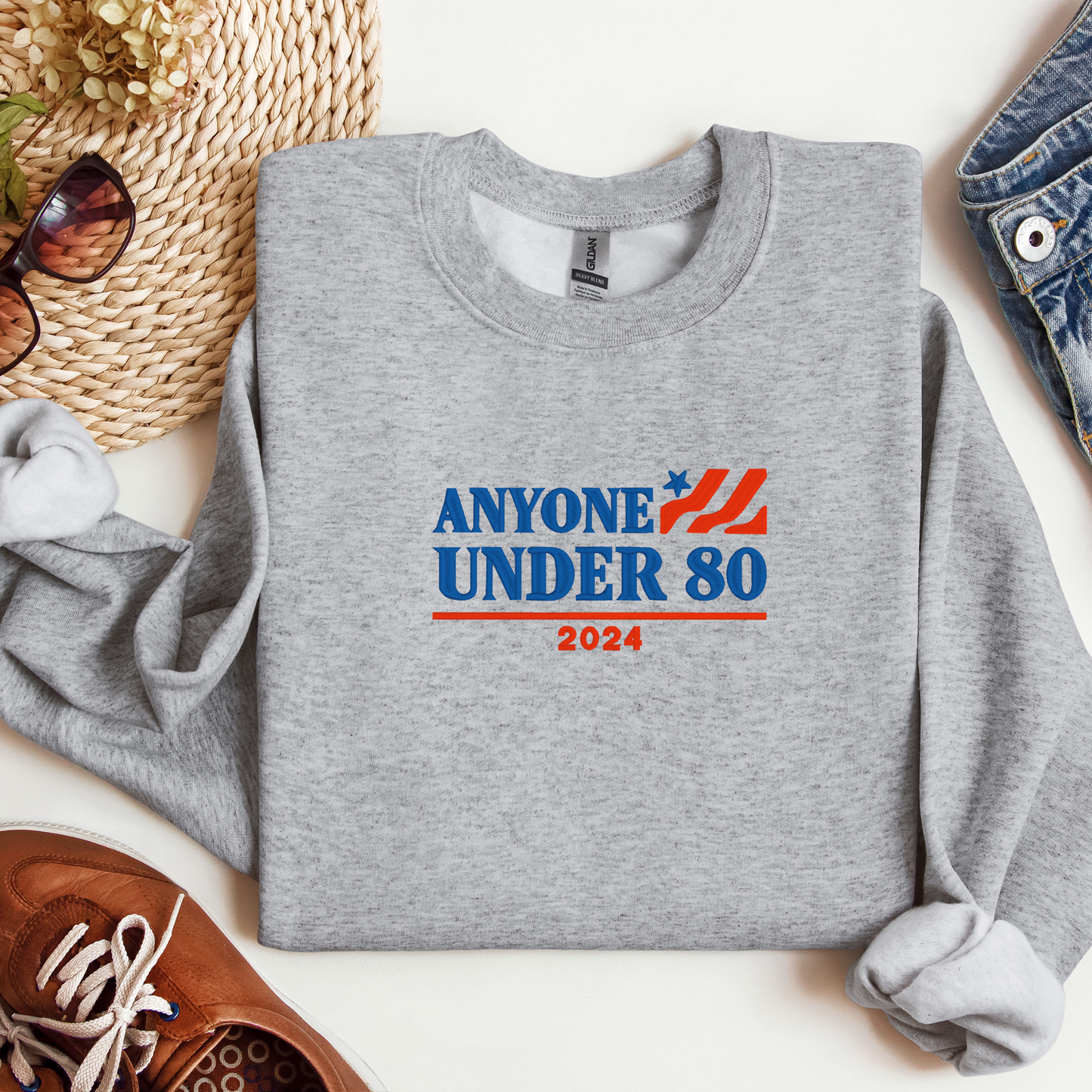 Funny Political Crewneck 2024 Election | Embroidered Humor | Unisex Sizes